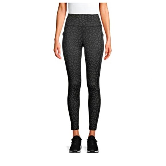 Avia Activewear Leopard Print Women’s Brushed Leggings with 2 Side Pockets Small - Picture 1 of 1